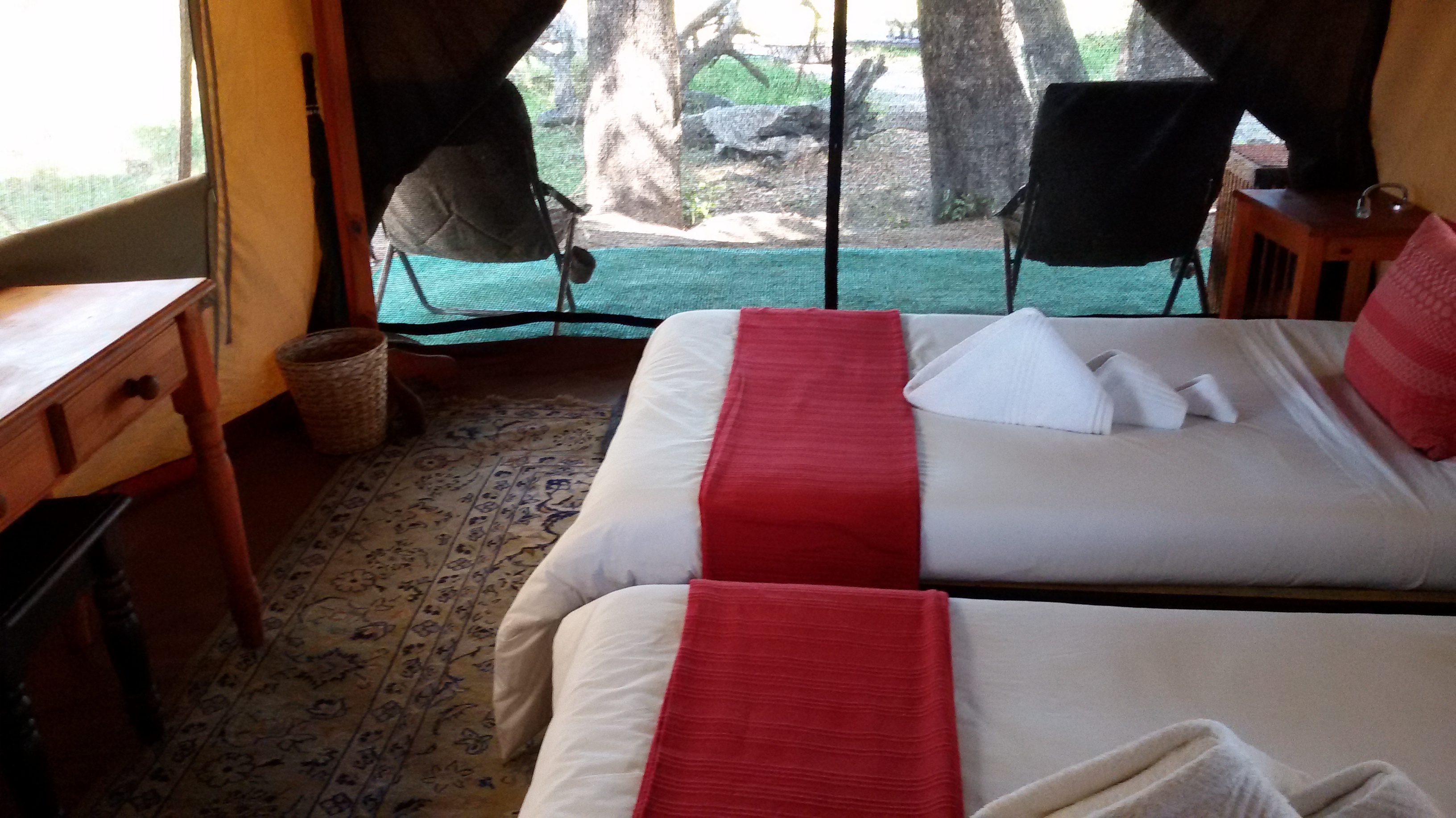 Afrika Safari: Zelt Zimmer im Okavango Delta von Botswana
